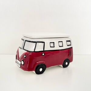 Retro Ceramic Red Minibus Wagon Volkswagen-inspired Trinkets Decor Nursery